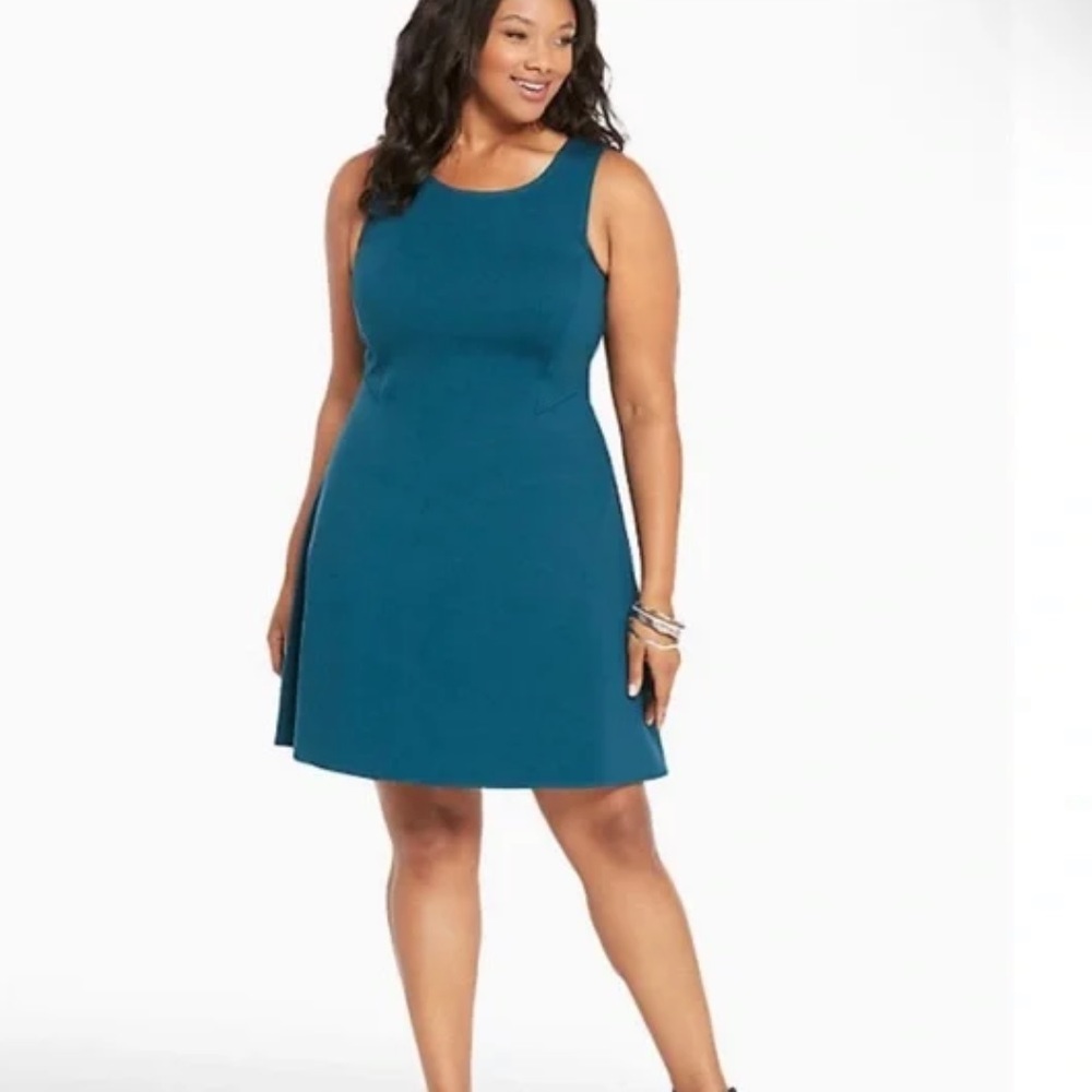 Torrid Teal Ponte A Line Tank Dress Sleeveless Size 26